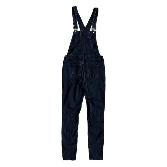 Blue Spice Black Distressed Denim Overalls with Rips and Holes //Junior Size 9 - Picture 4 of 9
